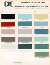 Load image into Gallery viewer, 1960&#39;s Dodge Paint Colors
