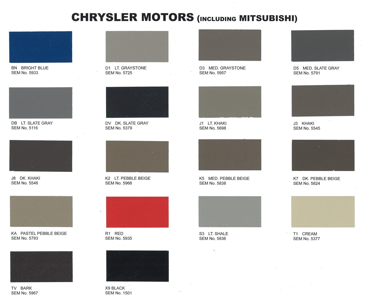 Interior Upholstery Paint - Chrysler 2010 – 66 Auto Color